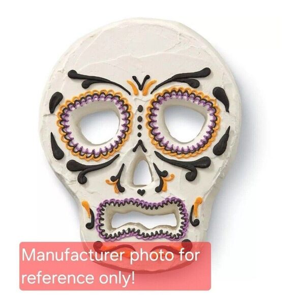 Wilton Halloween Skull Skeleton Sugar Skull Cake Pan Metal Non Stick 12 x 9.5" - Picture 9 of 9